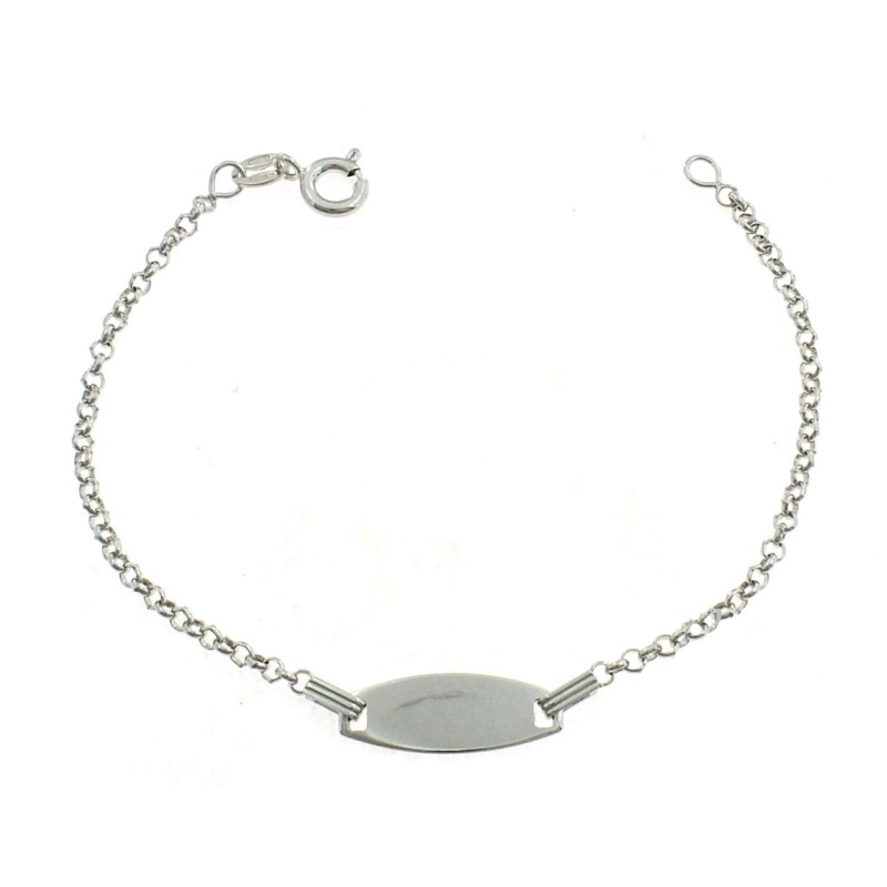 Rolo mesh bracelet with central oval...