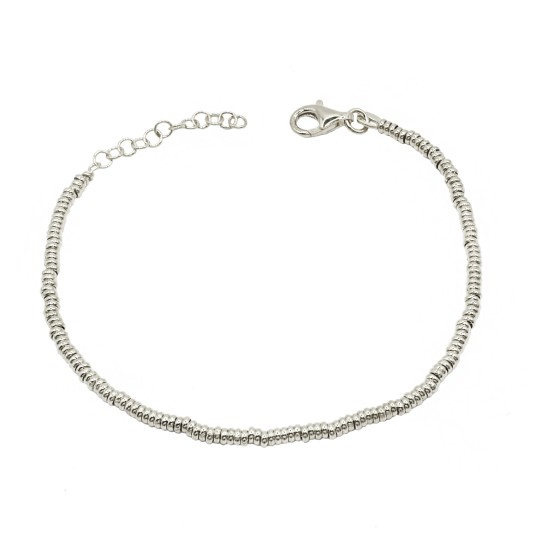 Bracciale a rondelle placcato oro bianco in argento 925