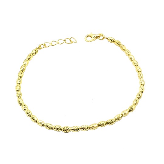 Bracciale a pepite ovali martellate placcato oro giallo in argento 925