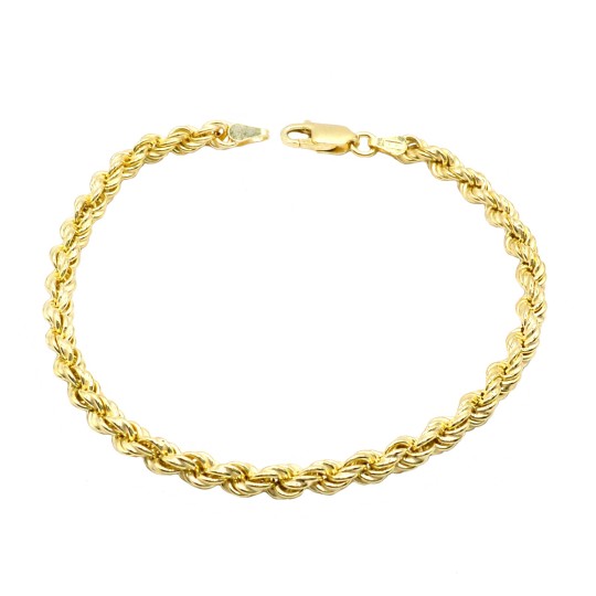 Bracciale maglia funetta placcato oro giallo in argento 925