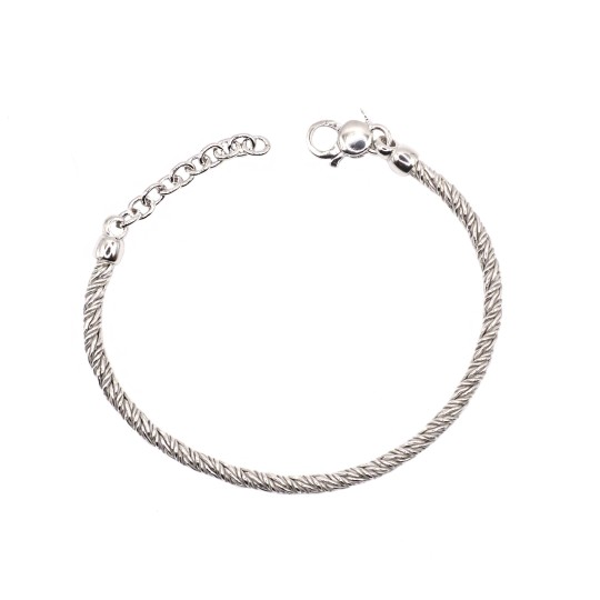 Bracciale maglia corda small placcato oro bianco in argento 925