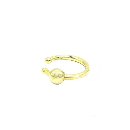 Yellow gold plated 925 silver torchon hoop ear cuff